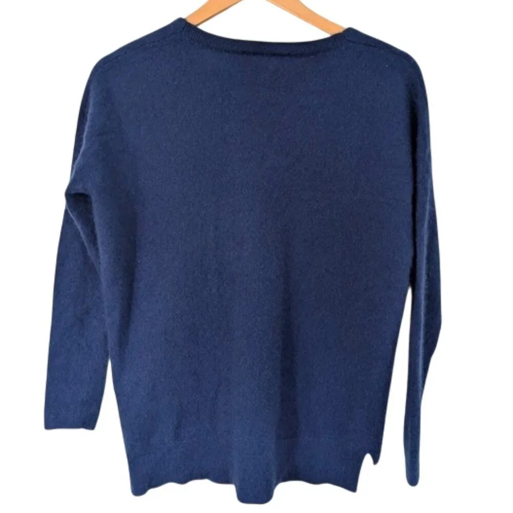 Ann Taylor 100% Cashmere V-Neck Sweater Navy Size S - Picture 5 of 5